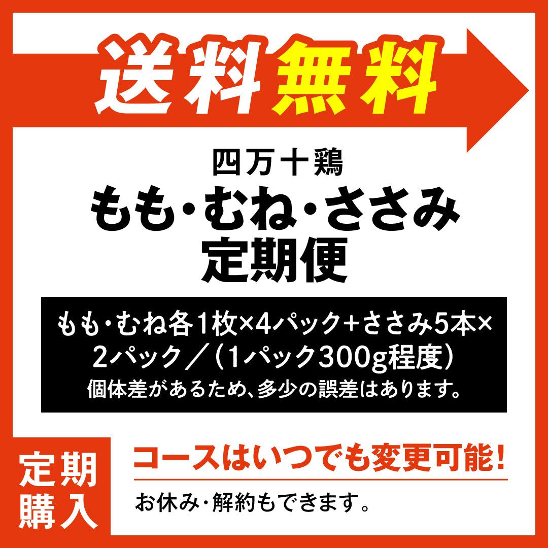 四万十鶏 もも・むね・ささみ定期便