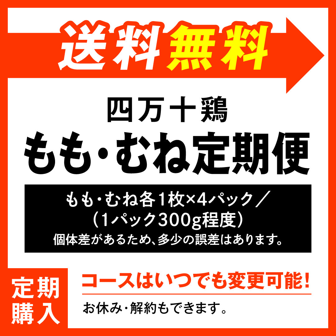 四万十鶏　もも・むね切り身定期便